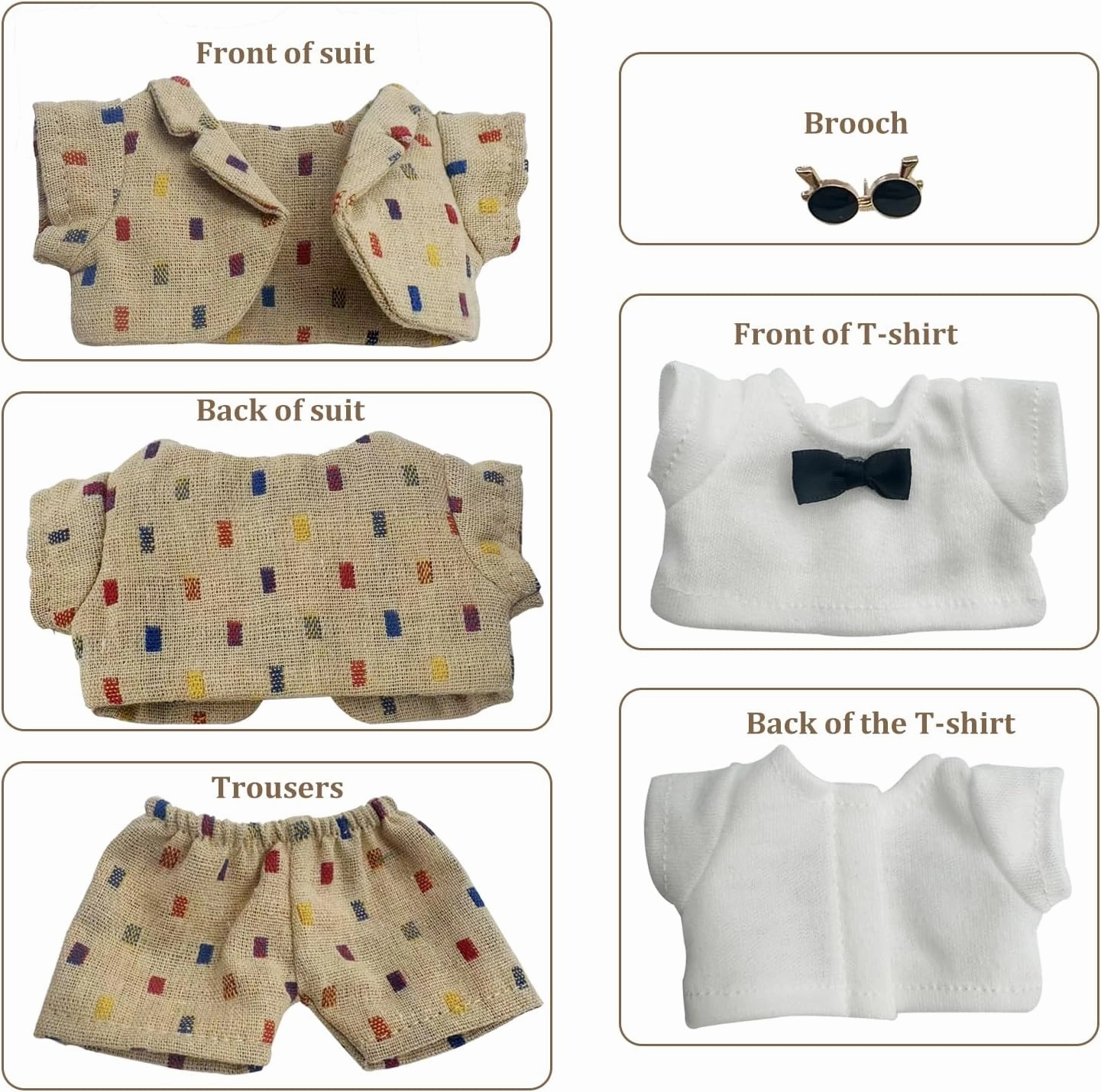 Clothes for Labub Cute Outfits for La BuBu Keychain Dolls,Kawaii Dress Up Clothing Kawaii Clothes for 17cm Labubus Plush Doll for Birthday Gifts (No Doll)