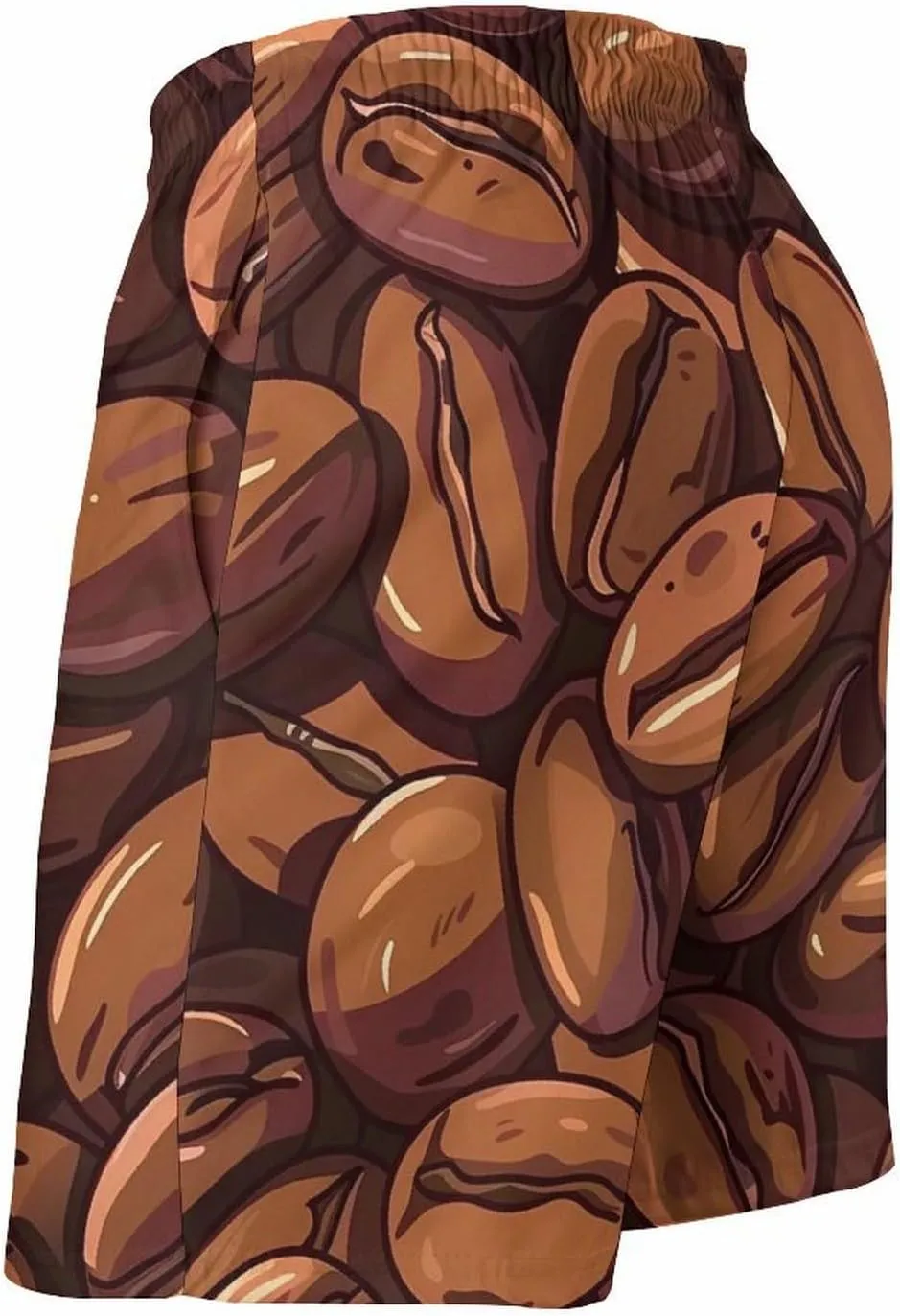 Cocoa Coffee Beans Men's Swim Trunks Breathable Bathing Suit Swimming Board Shorts Hawaiian Beach Swimwear