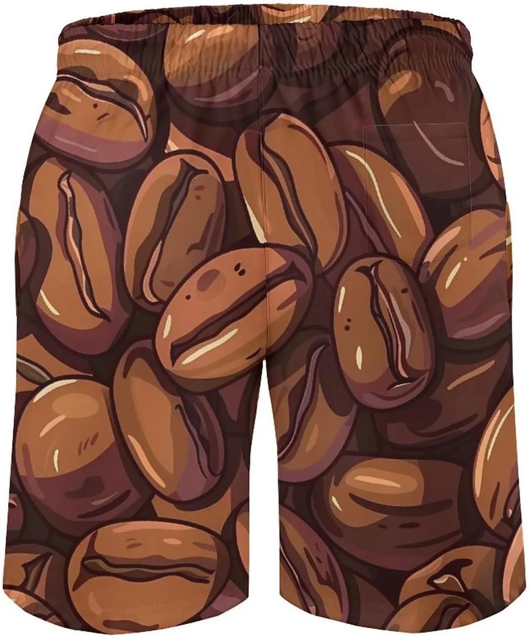 Cocoa Coffee Beans Men's Swim Trunks Breathable Bathing Suit Swimming Board Shorts Hawaiian Beach Swimwear