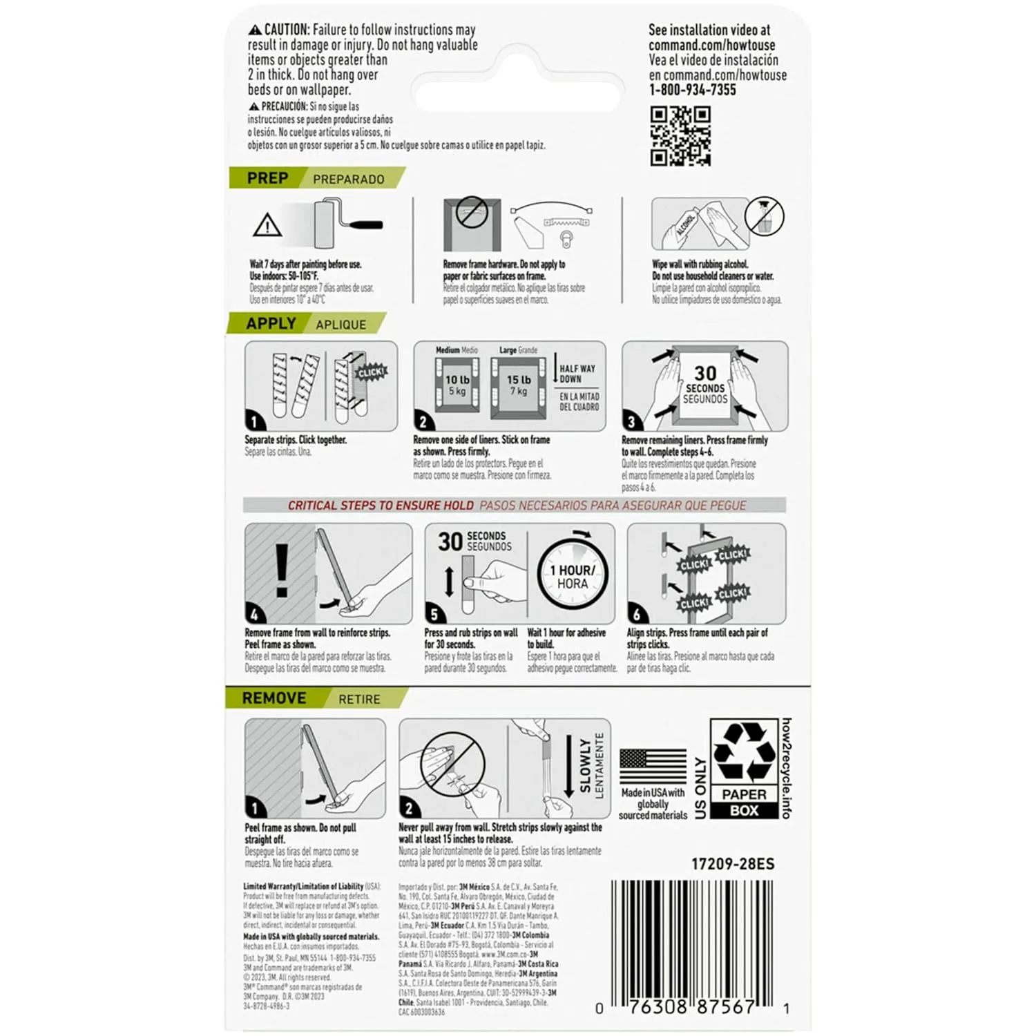 Command 15 lb & 10 lb Large and Medium Picture Hanging Strips 28 Assorted Pairs (56 Command Strips), Damage Free Hanging Picture Hangers, Wall Hanging Strips for Home Decor, White Adhesive Strips