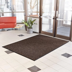 Consolidated Plastics Aquasorb Premiere Entrance Floor Mat with Non-Slip Rubber Backing, Absorbs Water, 30 Oz Heavy Duty Carpet Rug Commercial Grade (24" x 35", Brown)