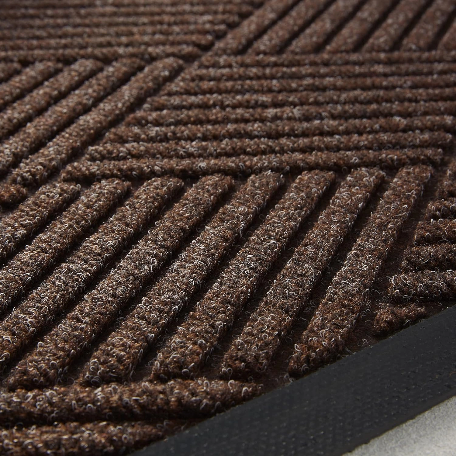 Consolidated Plastics Aquasorb Premiere Entrance Floor Mat with Non-Slip Rubber Backing, Absorbs Water, 30 Oz Heavy Duty Carpet Rug Commercial Grade (24" x 35", Brown)