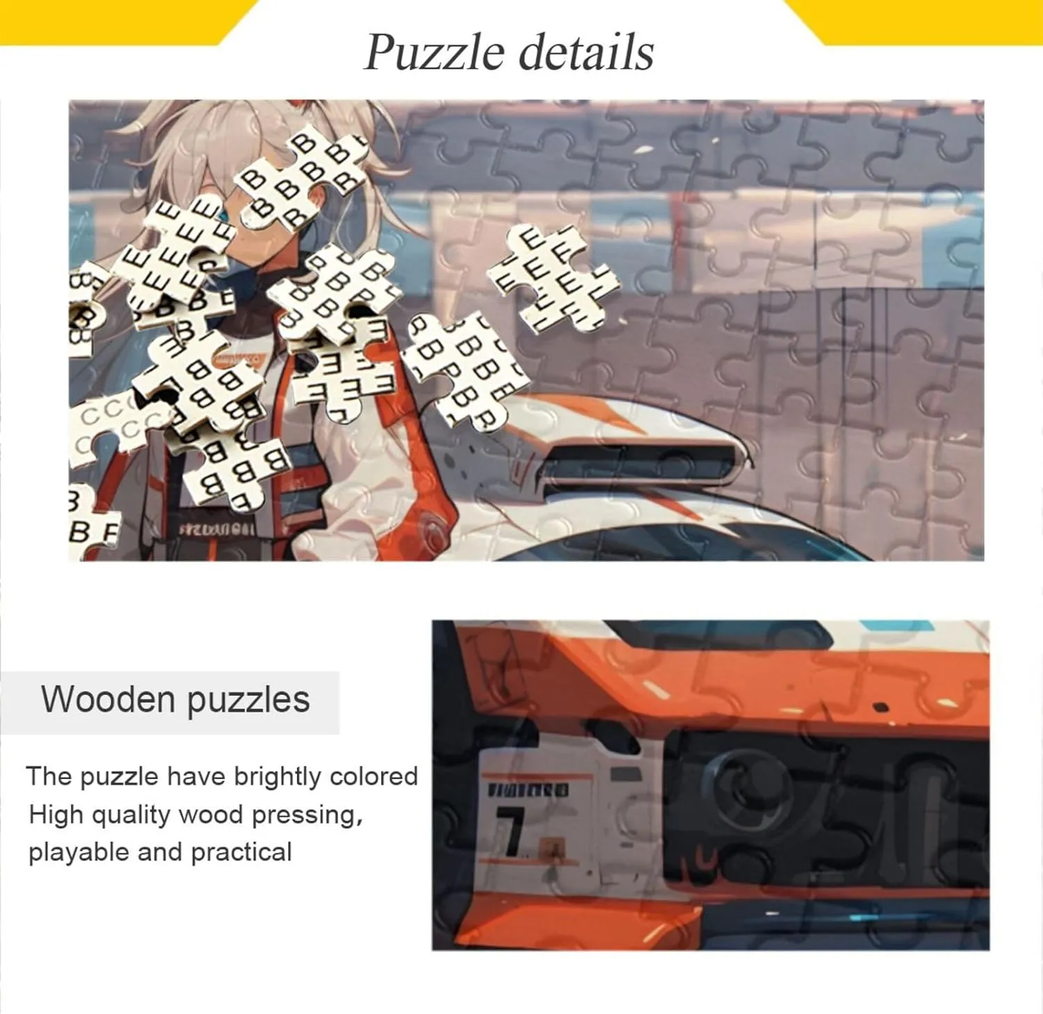 Cool Racing Car Jigsaw Puzzle 500 Pieces, Zigsaw Puzzles with Storage Bag and Reference Picture Alphabet Back 20.5×14.9 in