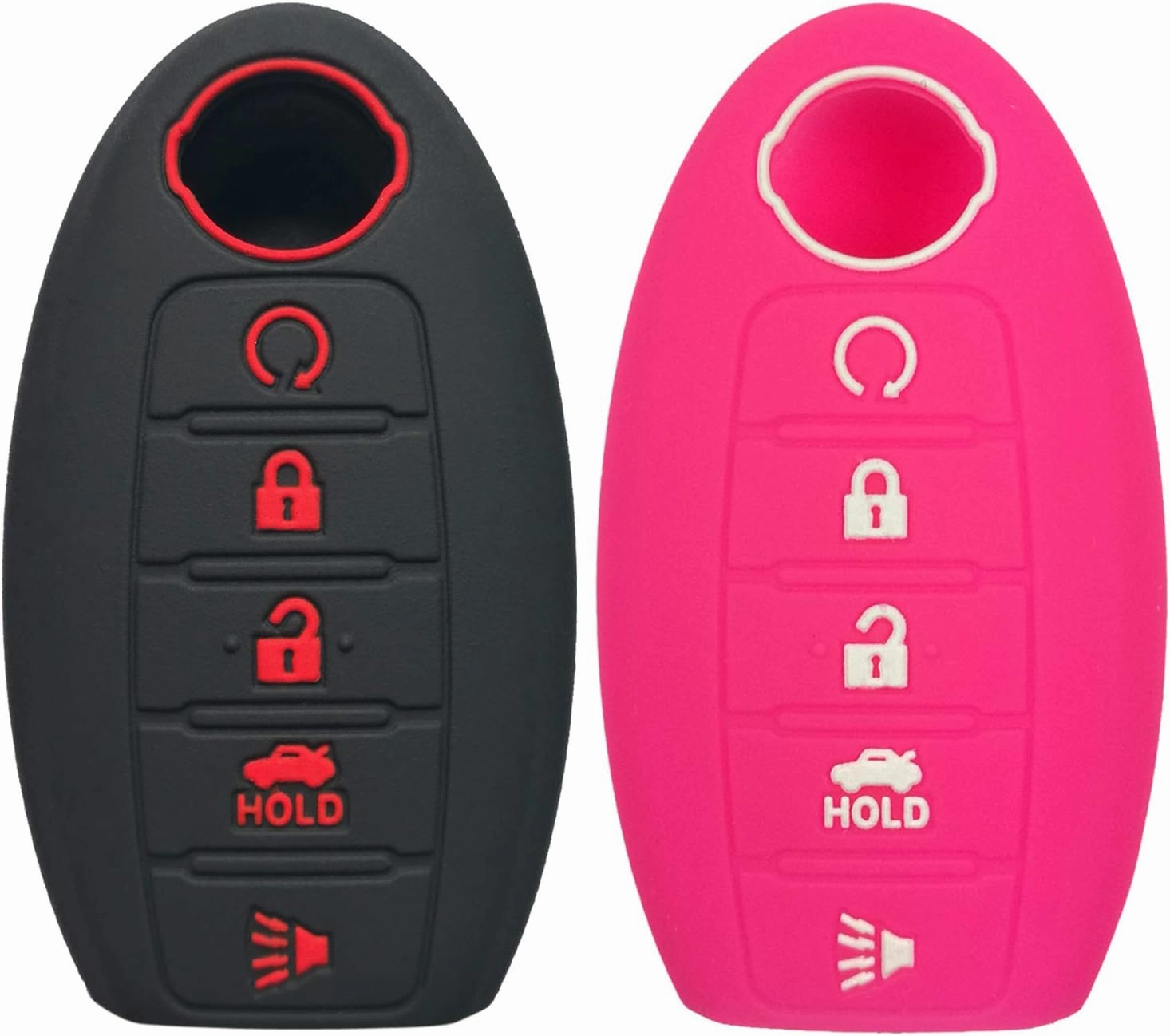 Coolbestda 2Pcs Rubbber 5 Buttons Smart Key Fob Cover Case Skin Glove for 2018 2019 2020 2021 Nissan Armada Rogue Maxima Altima Sedan Pathfinder