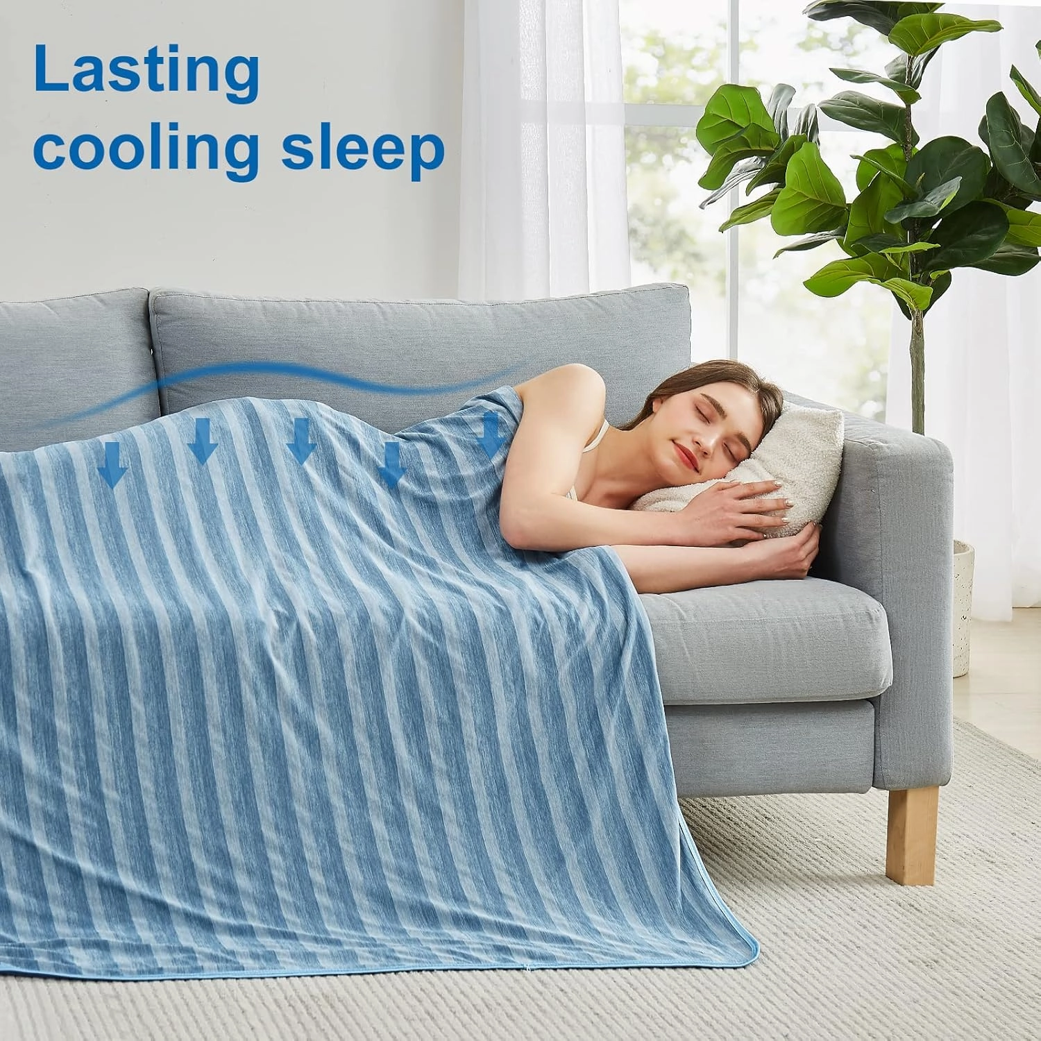 Cooling Blankets for Hot Sleepers, Arc-Chill Q-Max >0.5 Cool Fiber, Summer Cooling Throw Blanket for Hot Weather, Keeps Body Cool for Night Sweats, Soft Lightweight Sofa Blankets for Kid Adults