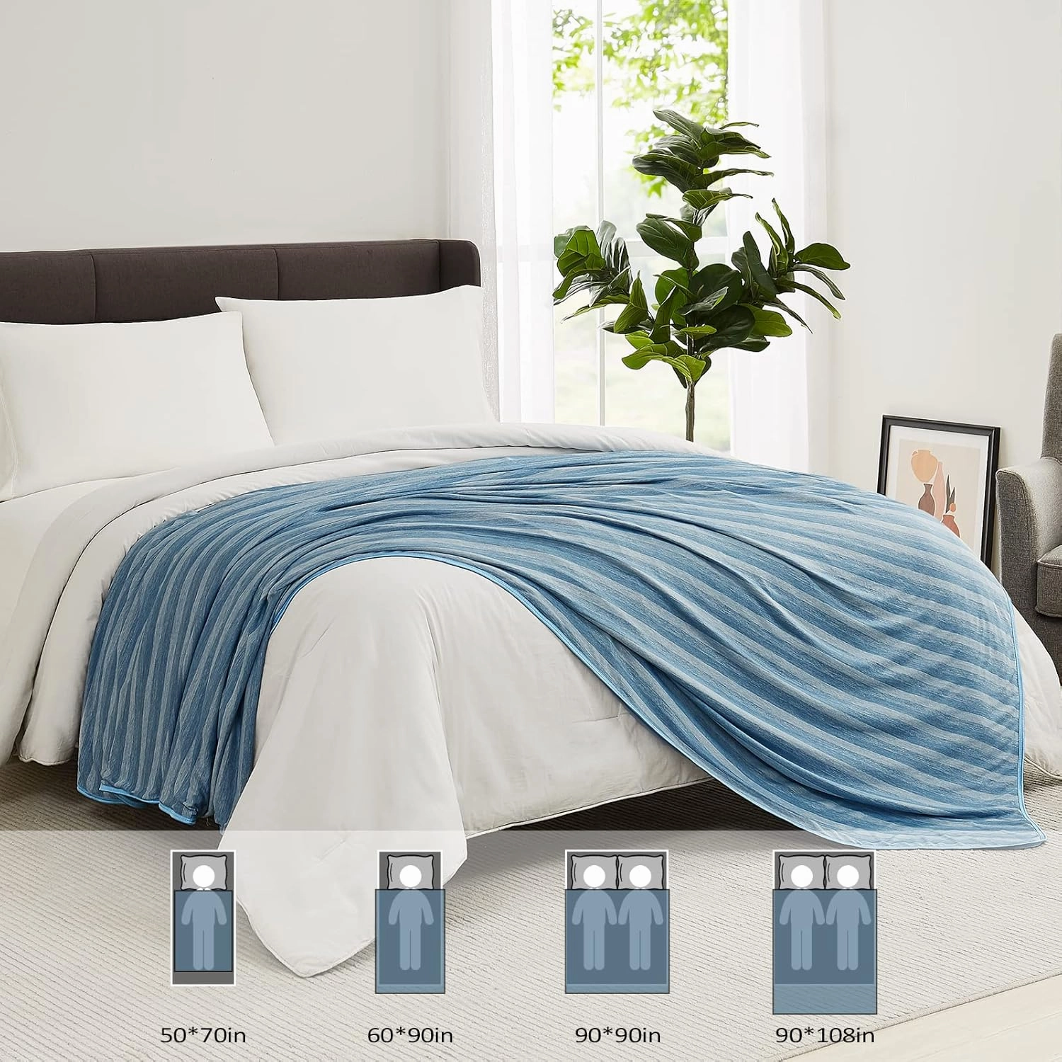 Cooling Blankets for Hot Sleepers, Arc-Chill Q-Max >0.5 Cool Fiber, Summer Cooling Throw Blanket for Hot Weather, Keeps Body Cool for Night Sweats, Soft Lightweight Sofa Blankets for Kid Adults