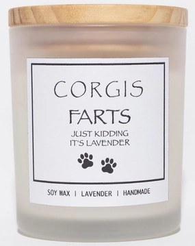 Corgi Gifts for Corgi Lovers, Dog Mom Gifts for Women, Dog Farts Candle, Pet Friendly Lavender Scented Candle, Natural Soy Wax & Natural Essential Oils