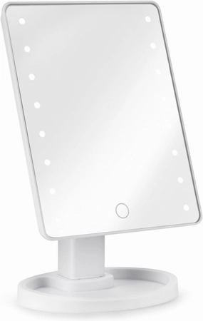 Cosmetic Mirror LED Simple Desktop Makeup Mirror Rotatable Square Portable Makeup Mirror Girls Beauty Portable Light Mirror Make Up Mirrors (Color : A)