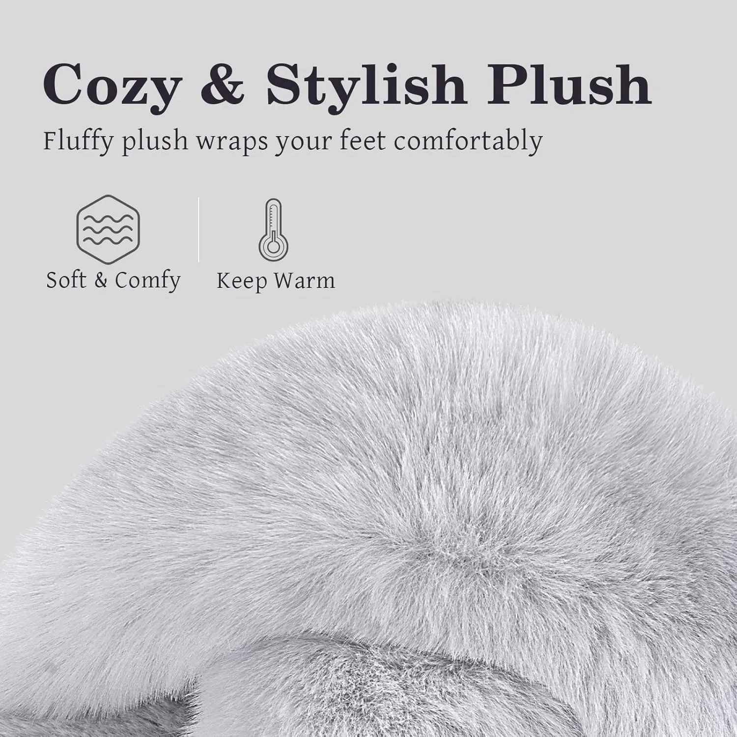 Cozyfurry Womens Cross Band Slippers Cozy Furry Fuzzy House Slippers Open Toe Fluffy Indoor Shoes Outdoor Slip on Warm Breathable Anti-skid Sole