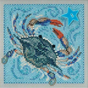 Crab Beaded Counted Cross Stitch Kit Mill Hill 2018 Buttons Beads Spring MH141811