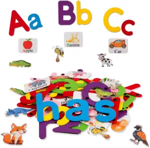 Craftstory 130 Pcs Alphabet Learning Toys Letters-Felt Montessori Board for Toddlers with Flashcards Preschool Spelling Vocabulary Activities Educational Toys for 3 Year Old