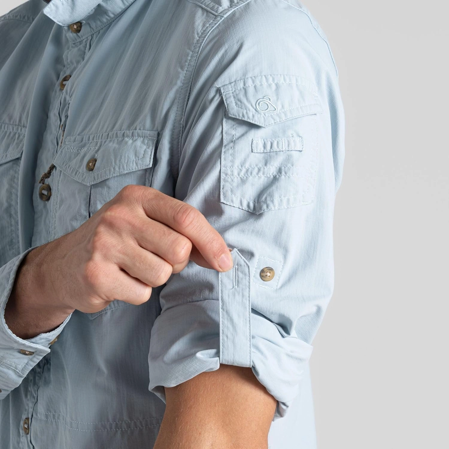 Craghoppers Mens Insect Shield Adventure Long Sleeve Shirt III for Travel, Hiking and Outdoors
