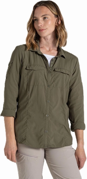 Craghoppers Womens Insect Shield Adventure Long Sleeve Shirt III for Travel, Hiking and Outdoors
