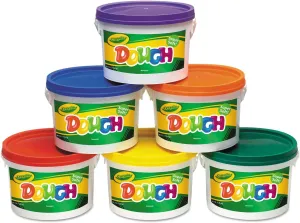 Crayola 570016 Modeling Dough Bucket, 3 lbs, Assorted, 6 Buckets/Set