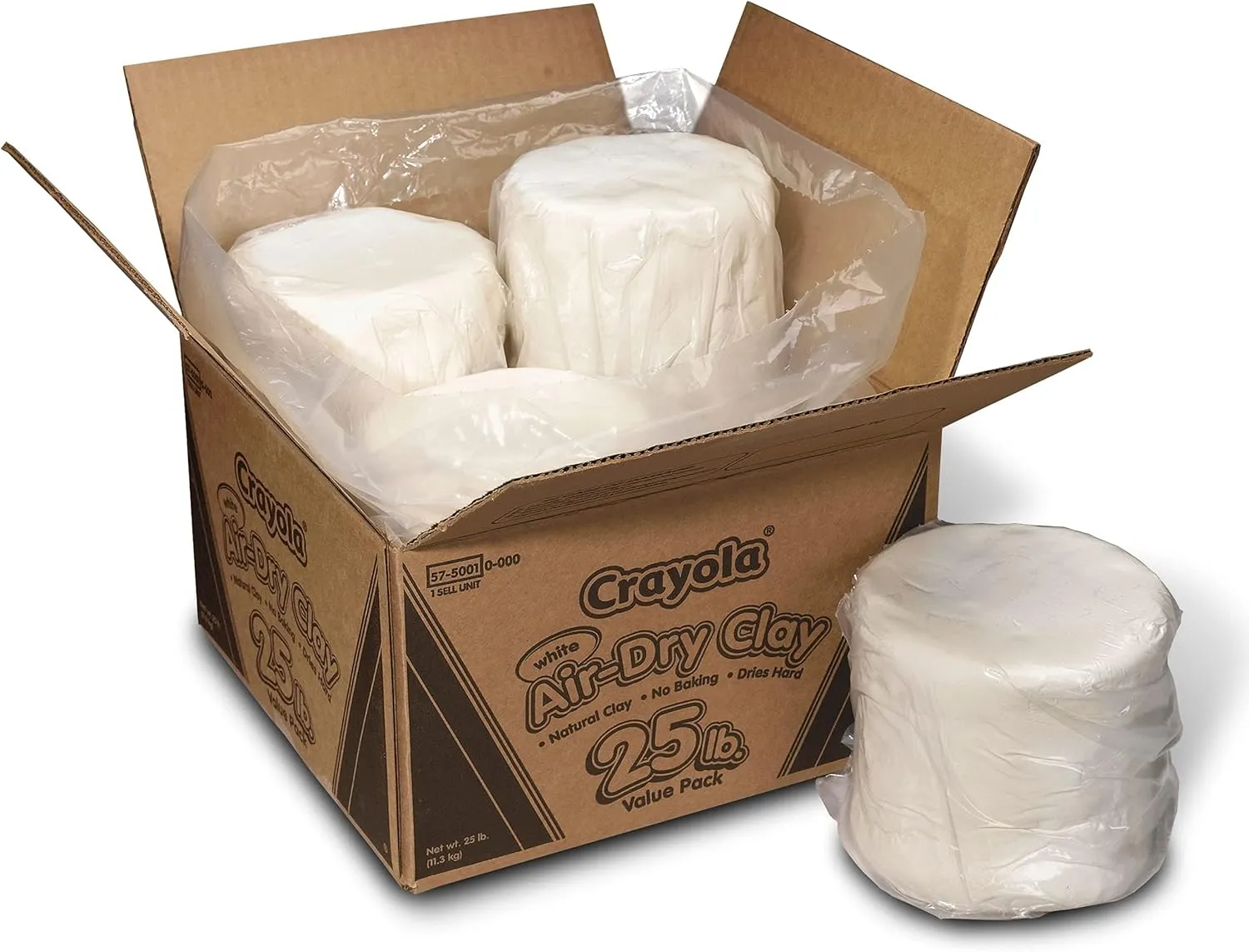 Crayola Air Dry Clay for Kids - White, Modeling Clay for Kids, Bulk Art Supplies, Back to School Essentials, Teacher Classroom Must Have, 25lb