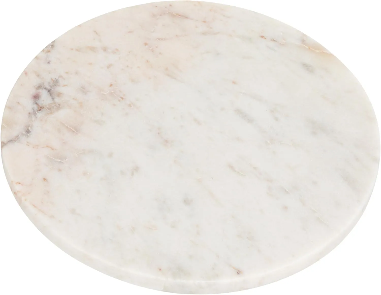 Creative Co-op, White Large Round Marble Charcuterie or Cutting Board, 11"