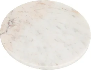 Creative Co-op, White Large Round Marble Charcuterie or Cutting Board, 11"