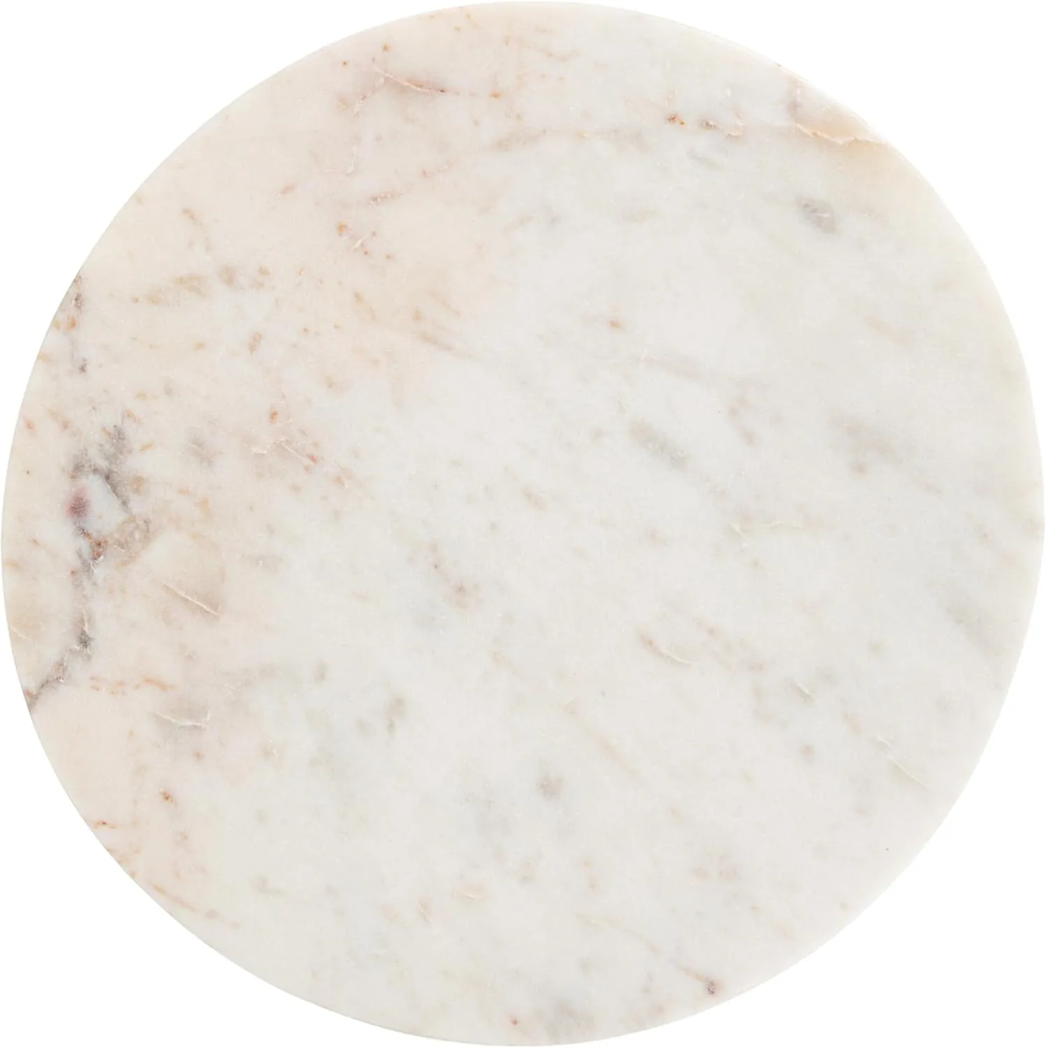 Creative Co-op, White Large Round Marble Charcuterie or Cutting Board, 11"