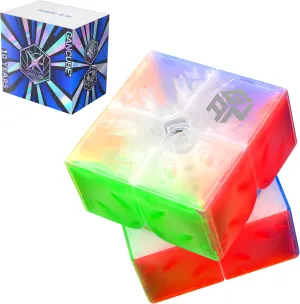 CuberShop GAN 251 M Air (10th Anniversary Special Edition) 2x2 Magnetic Speed Cube, Gans 2025 Transparent Plastic 10 Anniversary, Smooth & Fast 2 by 2 Collectible, GAN 251M Air (Transparent UV Coated)