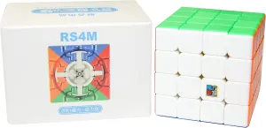 CuberShop Moyu RS4M 2020 Speed Cube, Cost-Effective Magnetic 4x4 Speed Cube Puzzles, MFJS Cubing Classroom 4 by 4 Stickerless Professional Speed Cube (RS 4M 2020 Stickerless) Budget Cube