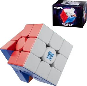 CuberShop Moyu WRM V10 Magnetic Frosted Stickerless 3x3 Magnetic Speed Cube, moyu WeiLong WR M V10 Magnetic Version, New Tension Mechanism, WRM Pro 2024 Upgraded Version Ten (Frosted Matte Version)