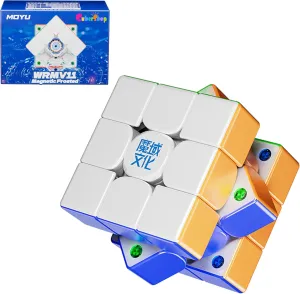 Cubershop Moyu WRM V11 Magnetic Frosted Stickerless 3x3 Speed Cube, Latest moyu Weilong Arrival Luxury Adjustable Tension 48 Magnet 3 by 3 WRM Smooth Kids Friendly Magic Cloth Cube (Matte Version)