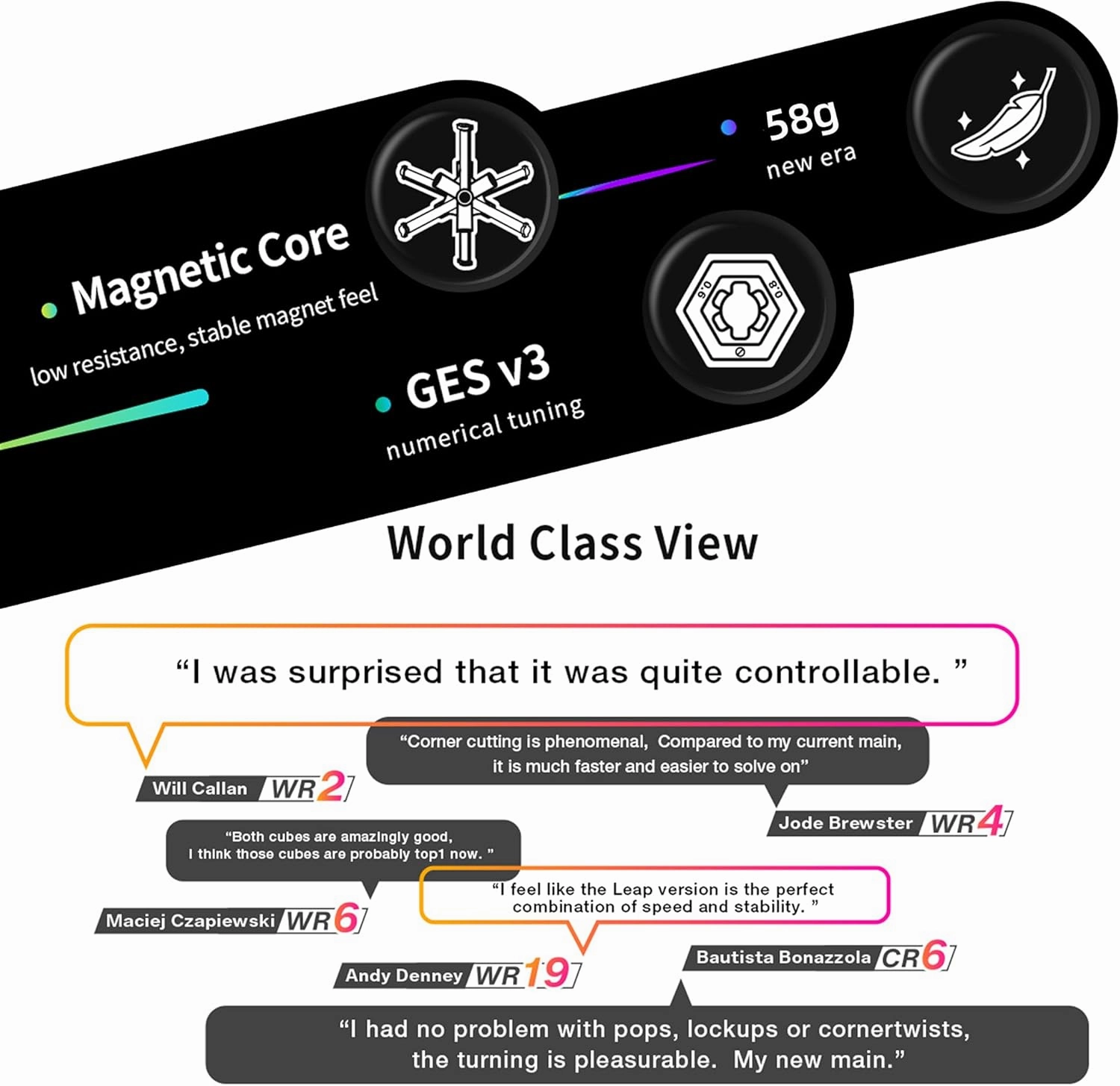 CuberShop GAN 251 M Leap, 2021 New 2x2 Magnetic Speed Cube for Professional Cubers, Best Gans 2x2x2 Stickerless Magnetic Speed Cube Standard Version with 63 Magnets(251M Frosted Surface)