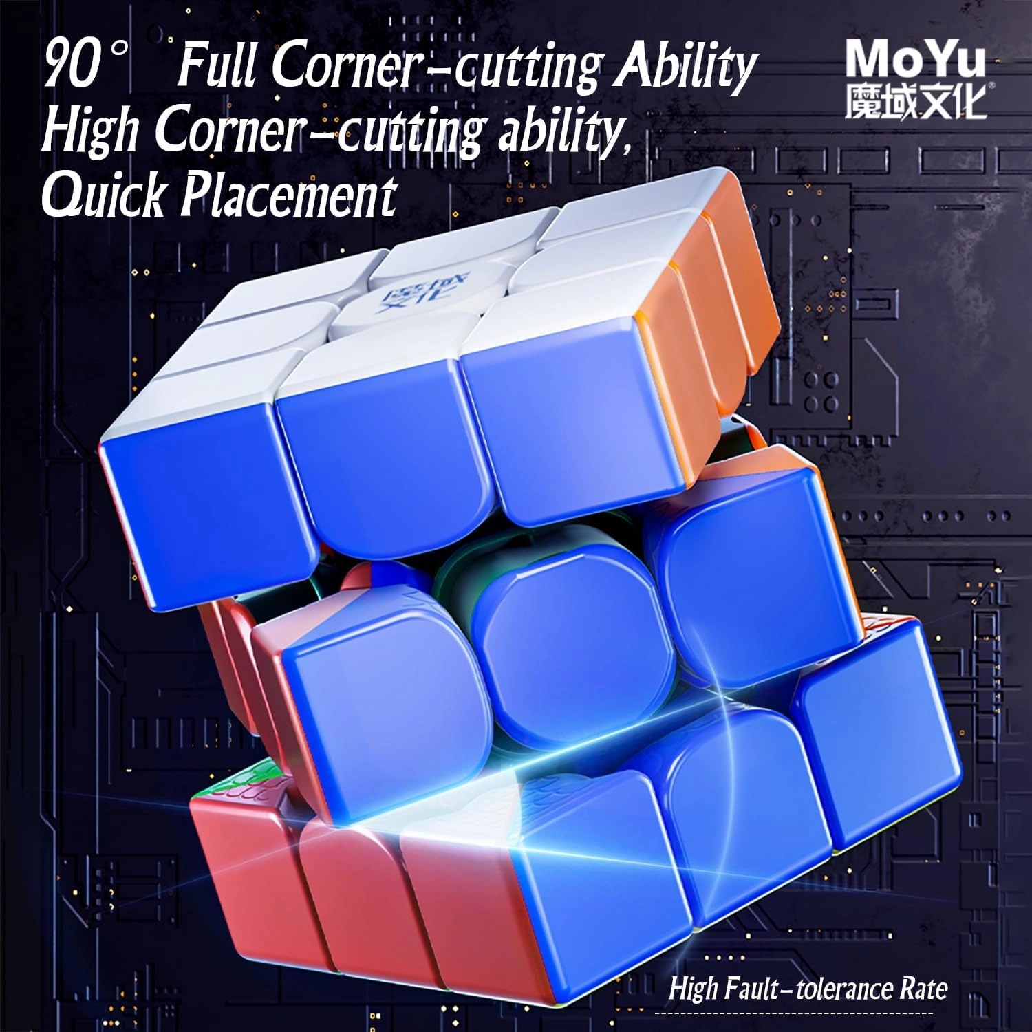 CuberShop Moyu WRM V9 Magnetic 3x3 Speed Cube, Stickerless, 2023 Flagship, Dual Adjustment System, Superior Stability, Includes Cube Stand & Instructions, Kid Gift