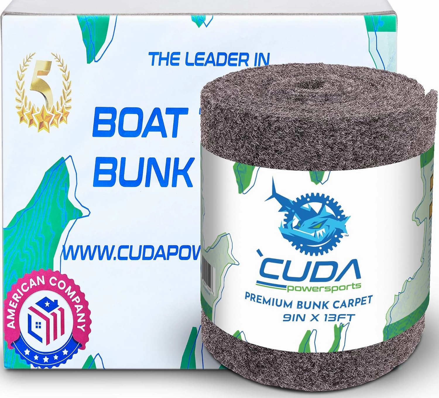 Cuda Boat Trailer Carpet 9 Inch Wide x 75ft-Premium Boat Lift Bunk Carpeting Bunk Board Carpet Bunker Board Black Parts Accessories Gray Grey Charcoal Lift Runners Covers Waterproof