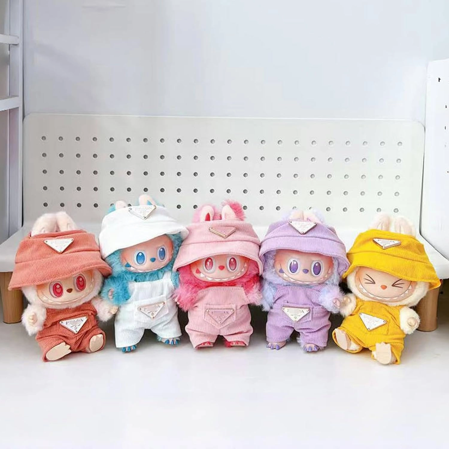 Cute Labu Doll Clothes Set | Multi-Style Outfits for 17cm Labu Plush |Premium Outfit with Accessories for Labu, Stylish Clothes for Labu Doll (White)