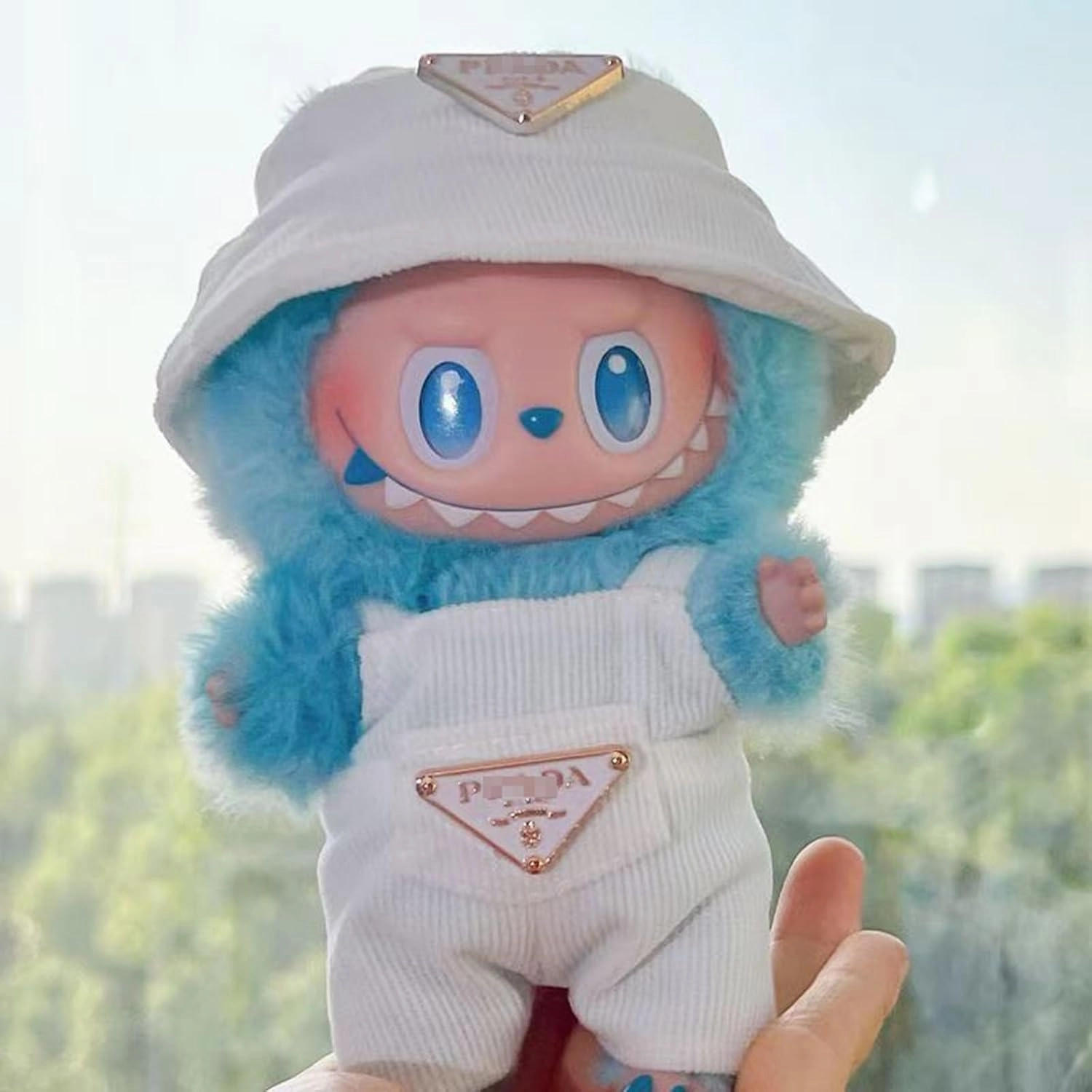 Cute Labu Doll Clothes Set | Multi-Style Outfits for 17cm Labu Plush |Premium Outfit with Accessories for Labu, Stylish Clothes for Labu Doll (White)