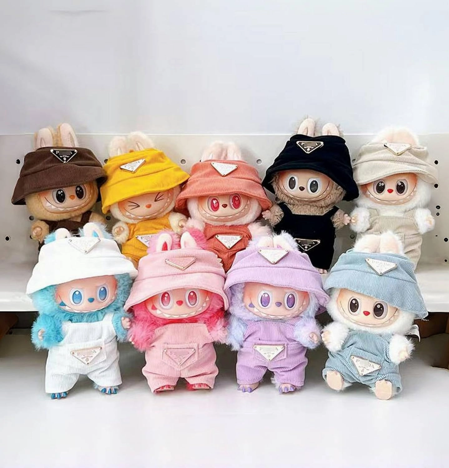 Cute Labu Doll Clothes Set | Multi-Style Outfits for 17cm Labu Plush |Premium Outfit with Accessories for Labu, Stylish Clothes for Labu Doll (White)