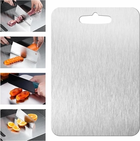 Cutting Board, Pure Titanium Cutting Boards For Kitchen, Double-Sided Titanium Cutting Board for Cutting Vegetables And Meat (16 * 10 in)