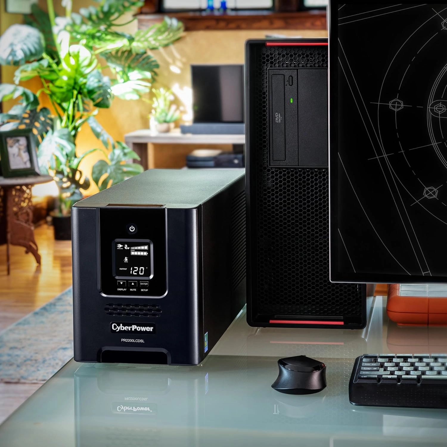 CyberPower PR2200LCDSL Smart App Sinewave UPS System, 2070VA/1980W, 7 Outlets, AVR, Mini-Tower