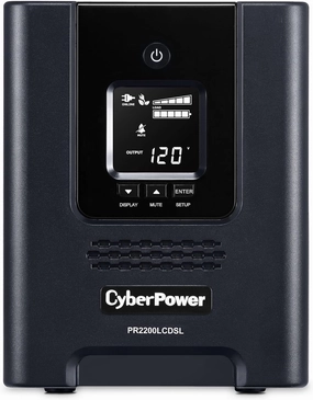 CyberPower PR2200LCDSL Smart App Sinewave UPS System, 2070VA/1980W, 7 Outlets, AVR, Mini-Tower
