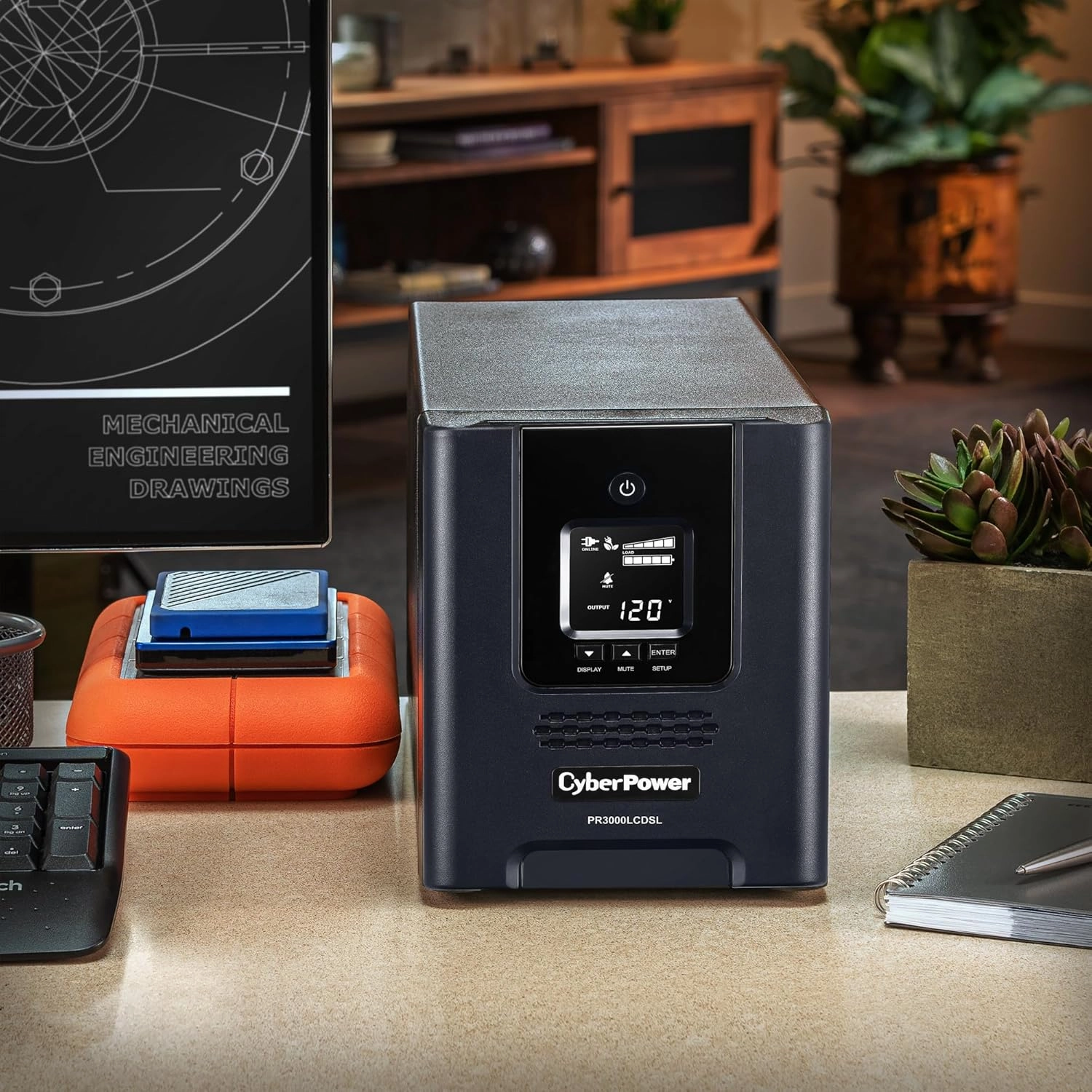 CyberPower PR3000LCDSL Smart App Sinewave UPS System, 3000VA/2700W, 7 Outlets, AVR, Mini-Tower