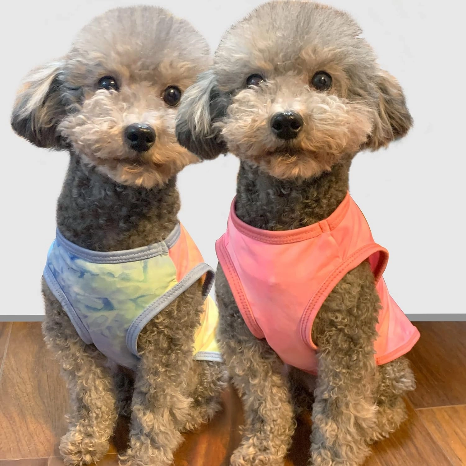 cyeollo 2 Pack Dog Shirts Tie Dye Stretchy Sun Protection Tank Top Vest T Shirt Breathable Summer Sun Protection Dog Clothes for Puppy Dogs