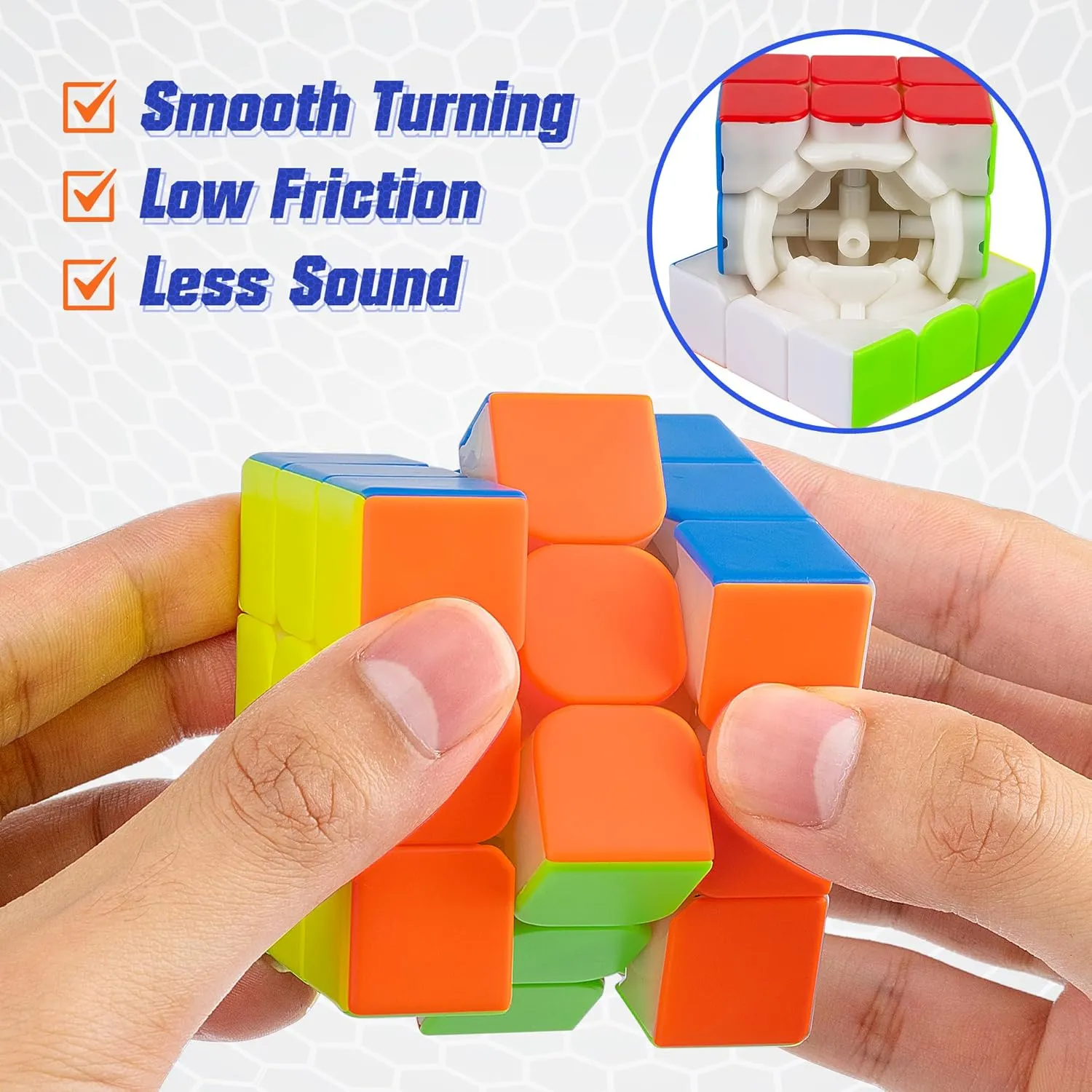 D-FantiX Magnetic Speed Cube 3x3x3, Cyclone Boys Professional Stickerless High Speed Cube, Magnet Magic Cube Puzzle Toy for Kids and Adults, Solving Brain Teaser Gift Idea