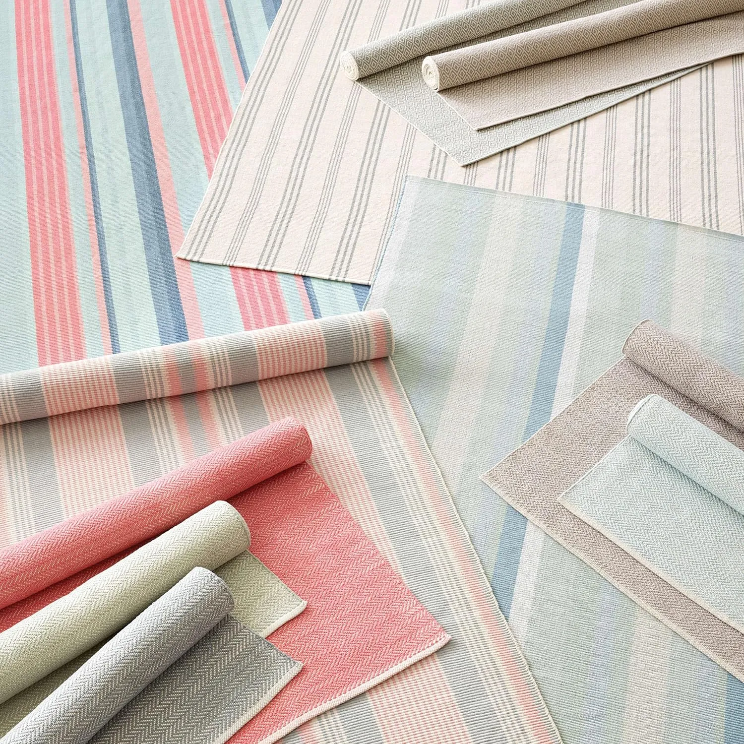 Dash and Albert Aruba Stripe Handwoven Cotton Rug, 2 X 3 Feet, Pink/Blue Stripe Pattern