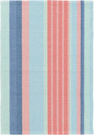 Dash and Albert Aruba Stripe Handwoven Cotton Rug, 2 X 3 Feet, Pink/Blue Stripe Pattern