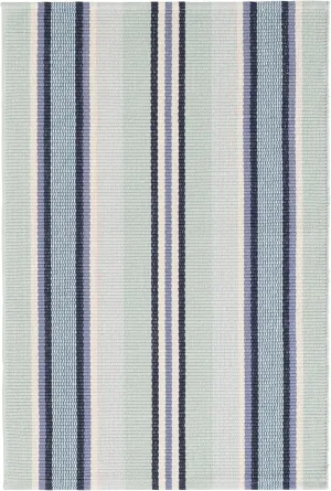 Dash and Albert Barbados Cotton Area Rug - 2.5' x 8' Runner Blue Stripe Handwoven Accent Rug - Durable, High Traffic Area Living Room, Hallway, Bedroom