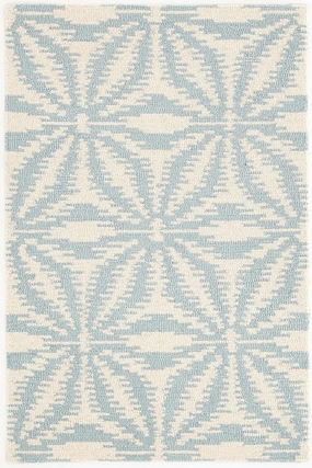 Dash and Albert Aster Wool Area Rug - 8' x 10' Sky Blue Geometric Hand Micro Hooked Accent Rug - Durable, High Traffic Area Living Room, Hallway, Bedroom