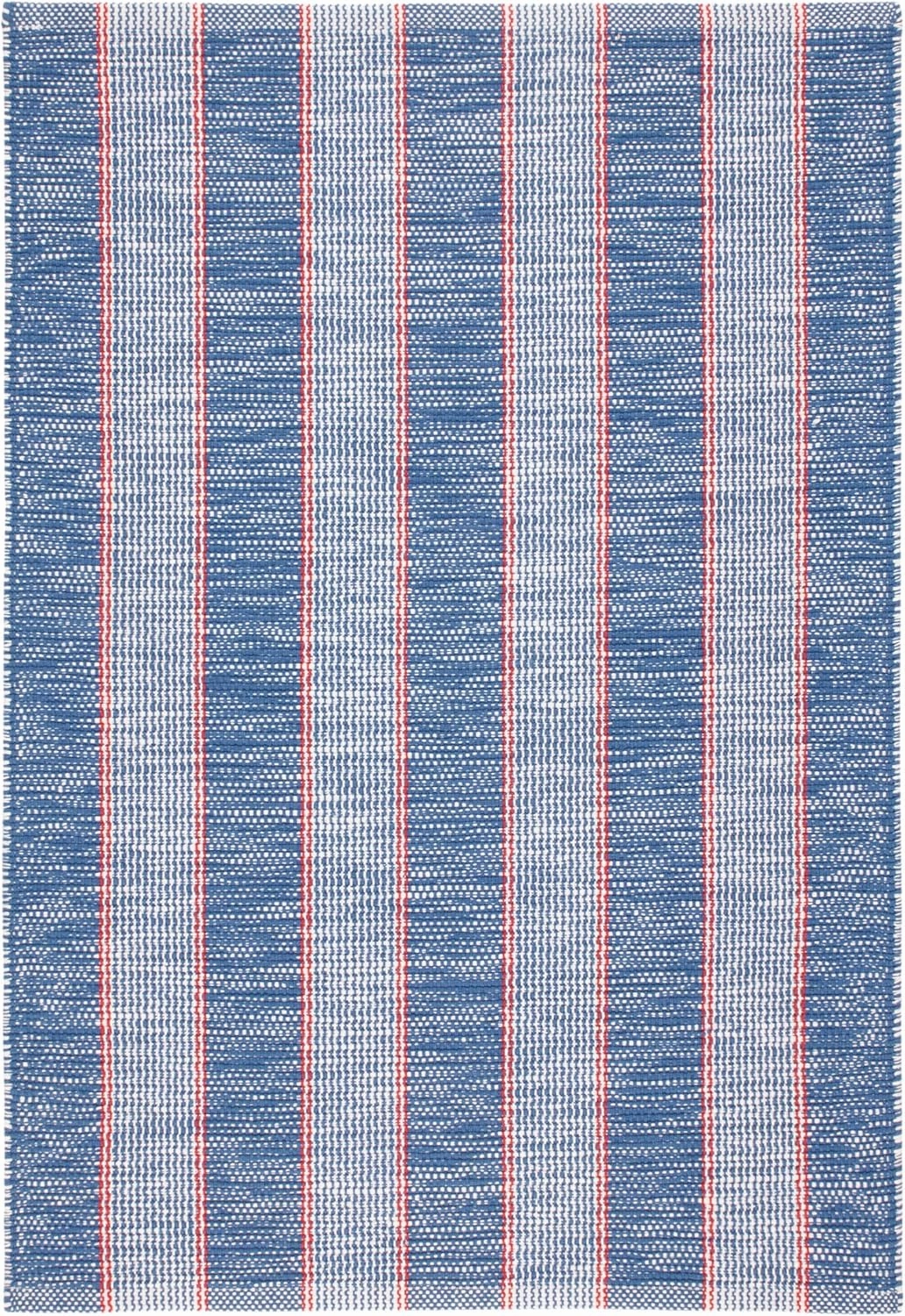 Dash and Albert Hillsgrove Stripe Cotton Area Rug - 2' x 3' Denim - Striped Handwoven Accent Rug - Durable, Lightweight, High Traffic Areas - Hallways, Bedrooms, Stairs