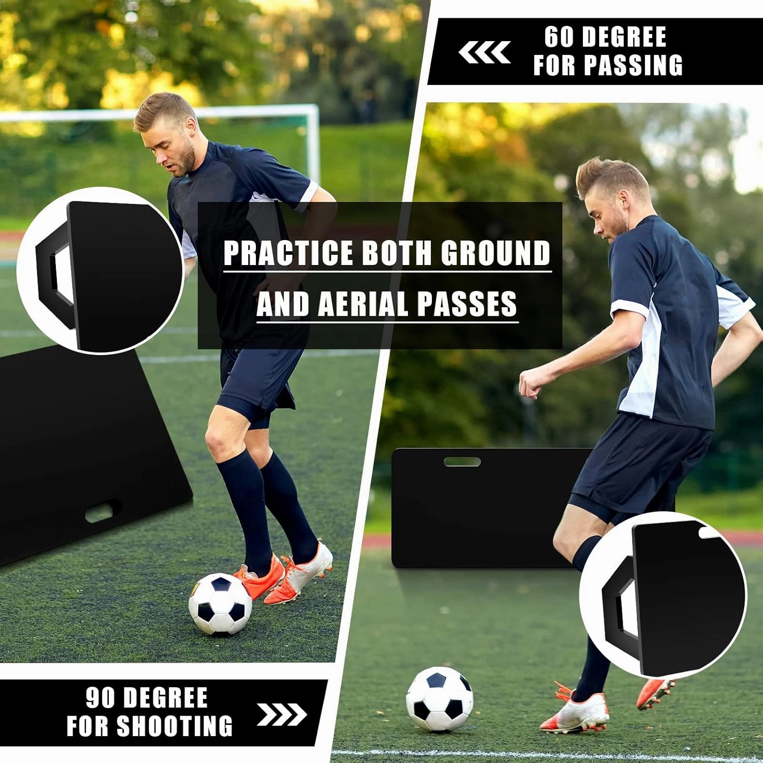 Deekin Soccer Rebounder with 2 Angles Foldable Soccer Training Wall Board for Passing and Shooting Practice