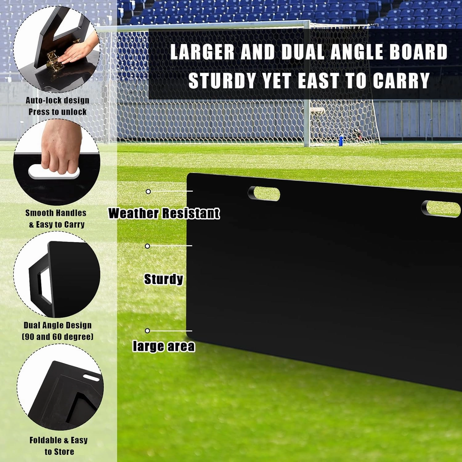 Deekin Soccer Rebounder with 2 Angles Foldable Soccer Training Wall Board for Passing and Shooting Practice