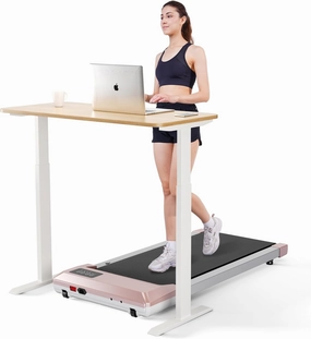 DeerRun Walking Pad, 2024 Upgrade Smart Under Desk Treadmill, 2.2HP Small Quiet Portable Treadmill, Walking Treadmill Under Desk, APP & Remote Control, Knee-Protective, No-Assembly
