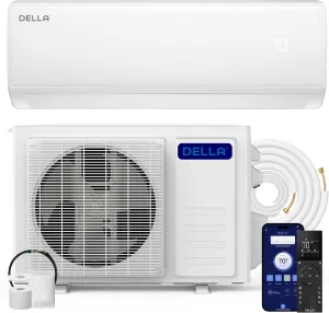 DELLA Econo Series 22000 BTU Mini Split Air Conditioner 17 SEER2 Cools up to 1500 Sq. Ft, Works with Alexa, Wifi Enabled AC & Heater Ductless Inverter System with Heat Pump,16ft Installation Kit