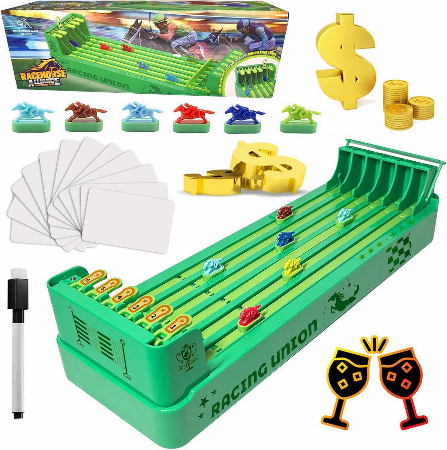 Derby Horse Racing Game Electric, Derby Dash Horse Race Game Electronic, 6-Horse Racing Table Games, Family and Adult Race Board Game Great for Parties