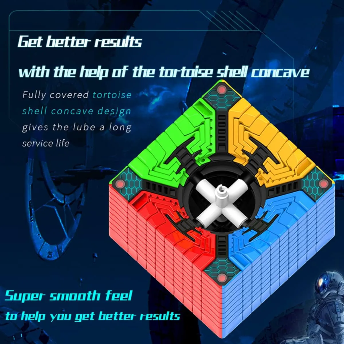 DianSheng Galaxy 10 M Magnetic 10x10 Speed Cube Stickerless 10x10x10 M Puzzle Magic Cube(Primary Kernel)