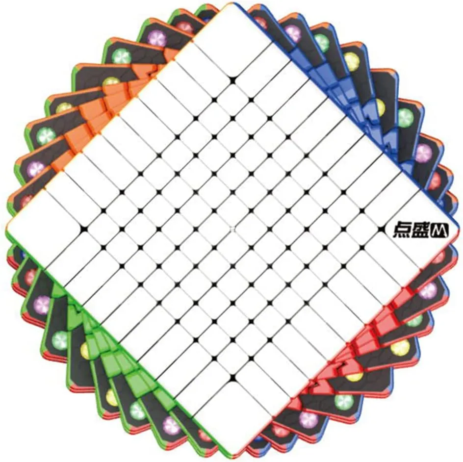 DianSheng Galaxy 10 M Magnetic 10x10 Speed Cube Stickerless 10x10x10（Black Kernel）